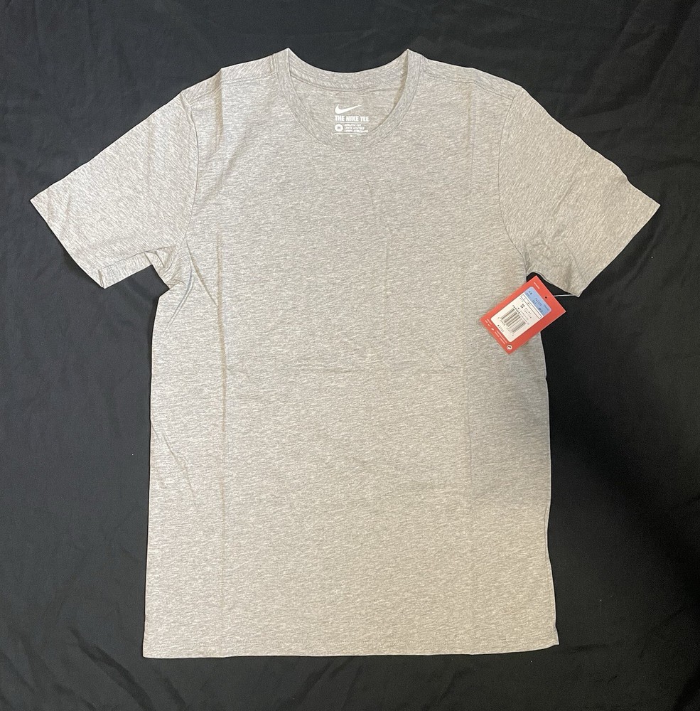 The Nike Tee Blank Short Sleeve Shirt Athletic Cut Grey – Size US S / Asian M