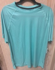 NEW Athletic Works Mens Dri-More T-Shirt Aqua Short Sleeve Size L Gym Workout