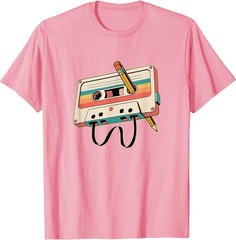 Retro Cassette Tape with Pencil 80s 90s Music Vintage Party T-Shirt