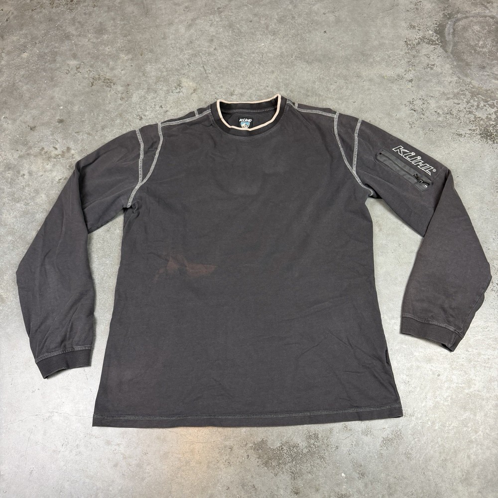 Kuhl T Shirt Mens Medium Gray Outdoors Stretch Flaws Preowned