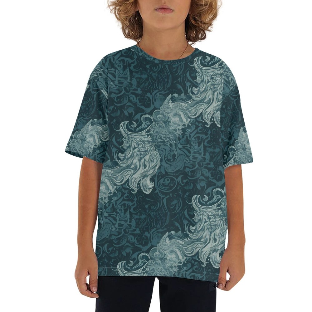 Short-sleeved t-shirt with a loose fit, easy to wear.