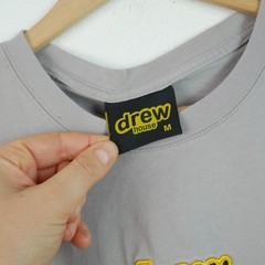 Drew House Medium T Shirt Embroidered Logo Justin Bieber Grey Streetwear Minimal