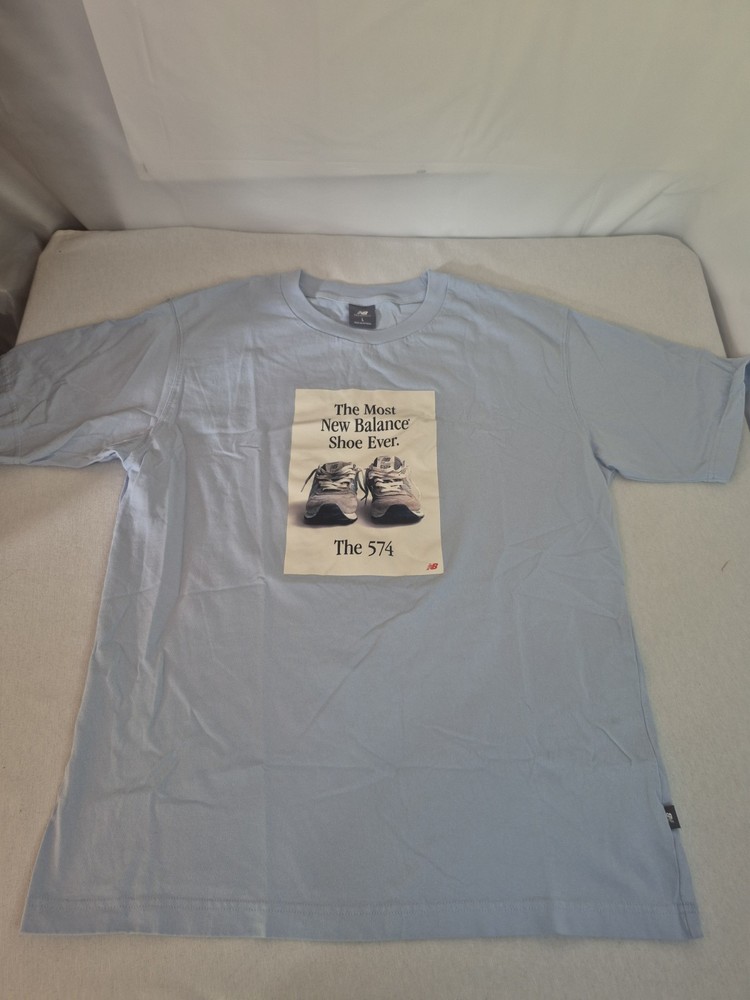 574 Ad T-Shirt New Balance Sneakers Blue Size Large Excellent Streetwear Casual