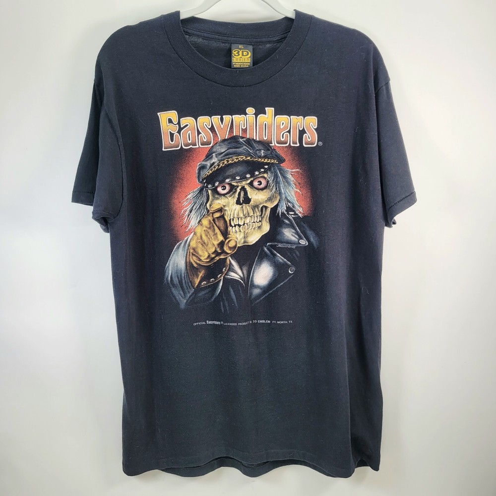 VTG Easyriders Rodeo Tour 87 T Shirt 3D Emblem Biker 80s Vintage XL PRISTINE HTF