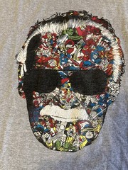 Marvel Comics Many Faces of Stan Lee Gray Mosaic Graphic T-Shirt Size 2XL