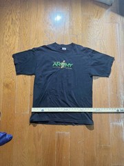 Vintage Stitched Embroidered T Shirt XL 90s USA Made Army Military Black Tee Y2K