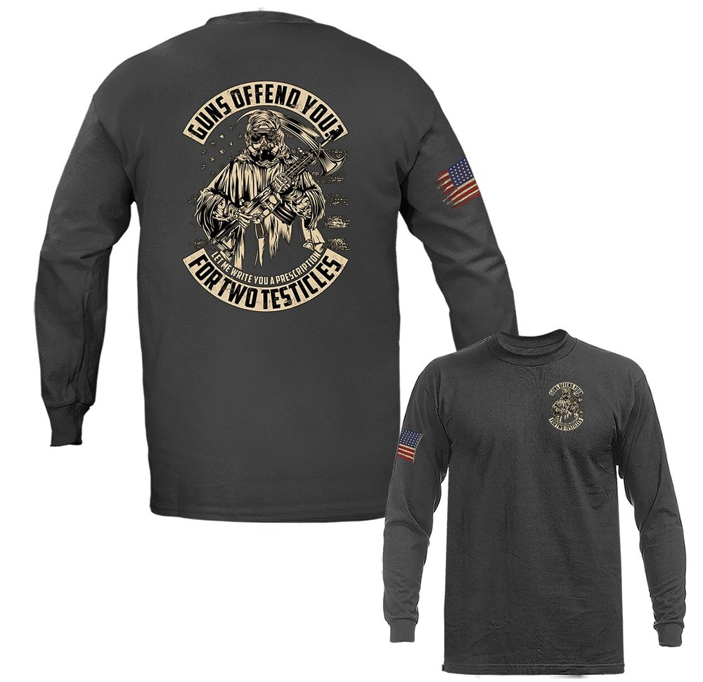 Gun’s Offend You? 2nd Amendment Constitution Gun Patriot Patriotic Long Sleeve