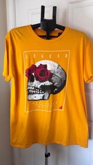 Urban Pipeline XL Skull Roses Graphic T Shirt Yellow Legend Worldwide Cotton Tee