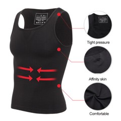 Mens Belly Compression Vest T Shirt Slimming Body Shaper Shapewear Tank Top