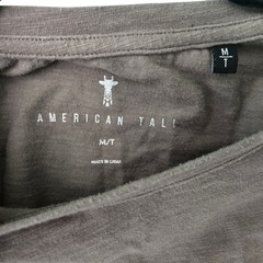American Tall Mens Slub Cotton Long Sleeve T-Shirt Charcoal Grey Medium Tall MT