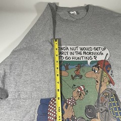 Y2K The Wild Side T Shirt XL Funny Graphic Hunting Fishing Comic Mens Gray