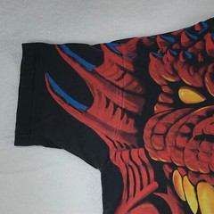 Liquid Blue Double Sided AOP Red Dragon Green XL 1996 Single Stitch Shirt VTG