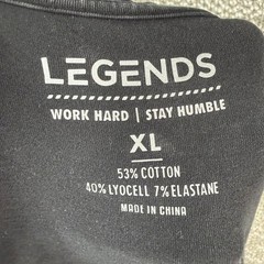Legends Aviation T-Shirt Mens XL Black Acid Wash Curved Hem Athletic Tee Lifting