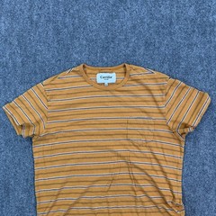 Corridor New York Shirt Mens Medium Yellow NYC Stripe Pocket Tee India Jersey
