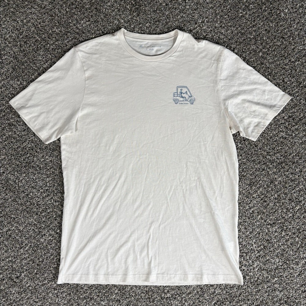 NWT Travis Mathew Beige Tropical Bar Crawl Golf Shirt Mens Large