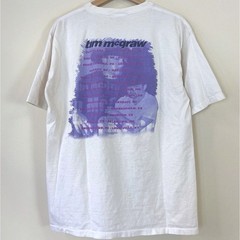 Vintage 90’s Tim McGraw Country Music Cowboy Tour Concert White Tee Shirt – L
