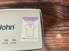 NEW Men’s Tommy John Cool Cotton Deep V-Neck Stay-Tucked Undershirt Size XXL