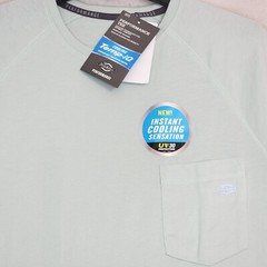 DICKIES Shirt Mens LARGE L GREEN WORK WEAR Light Fast Dry POCKET TEE UV 30 NWT B