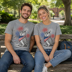 America’s 250th Patriotic Fireworks Owl Animal Lovers T-Shirt
