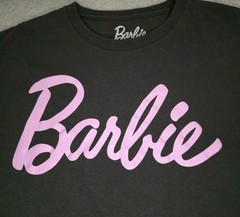 Barbie T-Shirt Men’s M Black 100% Cotton Short Sleeve Crew Neck Straight Hem