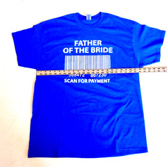 Father of Bride Shirt Mens XL Blue Short Sleeve Gildan Heavy Cotton Dad Wedding