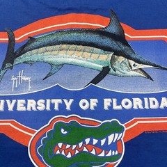 Guy Harvey X University of Florida Blue T-shirt Size M Black Marlin 2016 EUC S/S