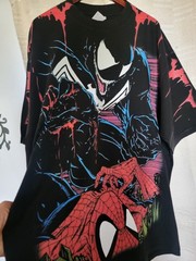 VENOM SPIDERMAN ON A SHAKA HEAVYWEIGHT GARMET DYED T SHIRT Jumbo Print “MODERN”
