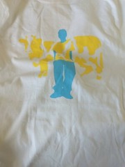 NWT RARE TEEBLOG TOTEMA Graphic Men Tee Shirt 3XL White Puzzle Pieces Blue Man