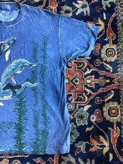 Vintage 1990s Whale Animal Nature Die T Shirt Double Sided Art Hippy Hawaii