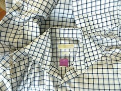 MICHAEL KORS NON IRON 100% Cotton SZ 161/2 (34-35) Men’s White Blue Dress Shirt