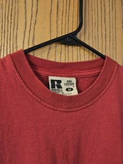 VTG 90s Russell Athletic Pro Cotton Pocket Blank T-Shirt Medium Boxy Faded Red