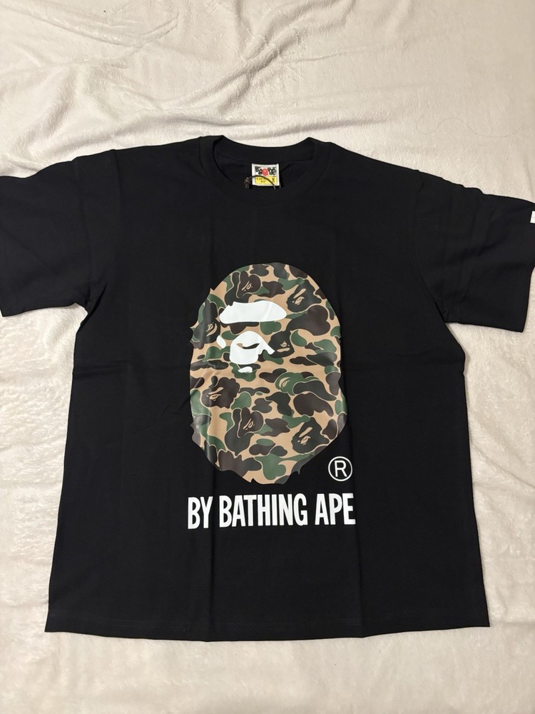 A Bathing Ape Men’s Black Ape Head Camo Graphic Logo Crew Neck T-Shirt Size M