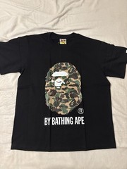 A Bathing Ape Men’s Black Ape Head Camo Graphic Logo Crew Neck T-Shirt Size M