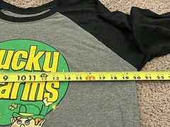Tee Luv Men’s Lucky Charms 3/4 Sleeve Shirt Medium Cereal Retro