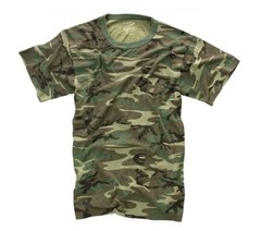 NEW Rothco “Vintage” WOODLAND CAMO T-SHIRT MEN’S SIZE SMALL – FREE SHIPPING