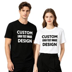 Custom Cat Mom Print Your Photo Text Logo DIY Cotton Tee Personalized