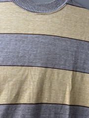 Vintage Hang Ten Striped T-Shirt Yellow Grey 70s Surf Skate Made in USA L/XL