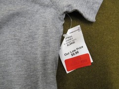 SWITCH Remarkable Men’s Heather Grey XL T-Shirt Cotton Drawstring Zip Hem