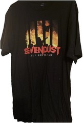 Tultex Sevendust All I See Is War Black XL Graphic Tee Crew Neck Preshrunk
