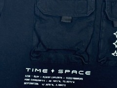 Time Space T Shirt Mens Large Black Utility Pocket Graphic Streetwear Techwear