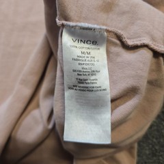 Vince Shirt Men Size Medium Tan Pink Short Sleeve Crew Neck Heavy Capsule Casual