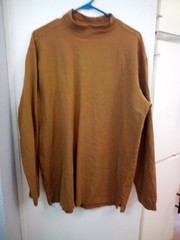 Duluth Trading Co Mens Mock Neck Long Sleeve Shirt M Sandstone