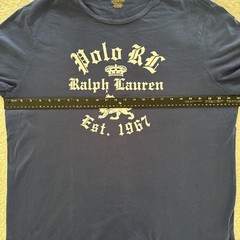 Polo Ralph Lauren Custom Slim Fit T-Shirt Size XXL Blue Old English Script Crest