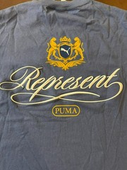 Puma Represent Blue Dusk Cotton Short Sleeve Graphic Shirt Size Extra Small