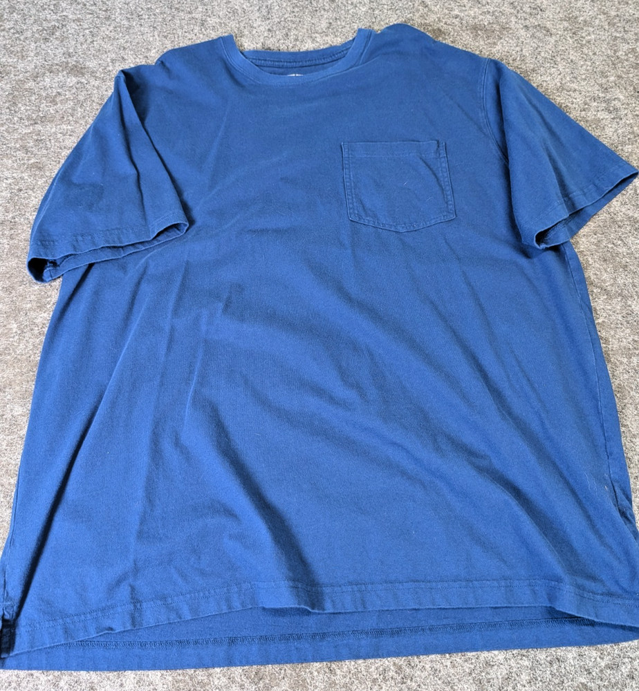 Duluth Trading Co Men’s XL Longtail T Shirt /Pocket Crewneck Blue 100% Cotton