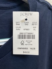 J.Crew Men’s XL Navy Blue “Dad” Crew Neck Short Sleeve T-Shirt NWT