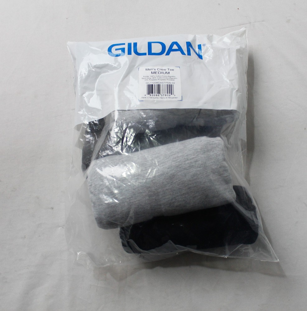 Gildan Men’s 5 Pack Crew Neck Cotton Under T-Shirts NN7 Multicolor Medium NWT