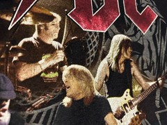 AC/DC Black Ice 2009 Tour Shirt Men Large Black Short Sleeve Double Sided Anvil
