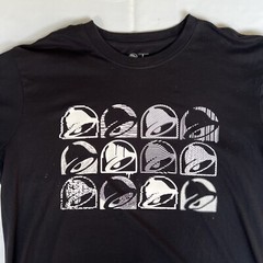 TACO BELL Work T Shirt Large Black Mexican Pizza Burrito Chalupa Employee 1308