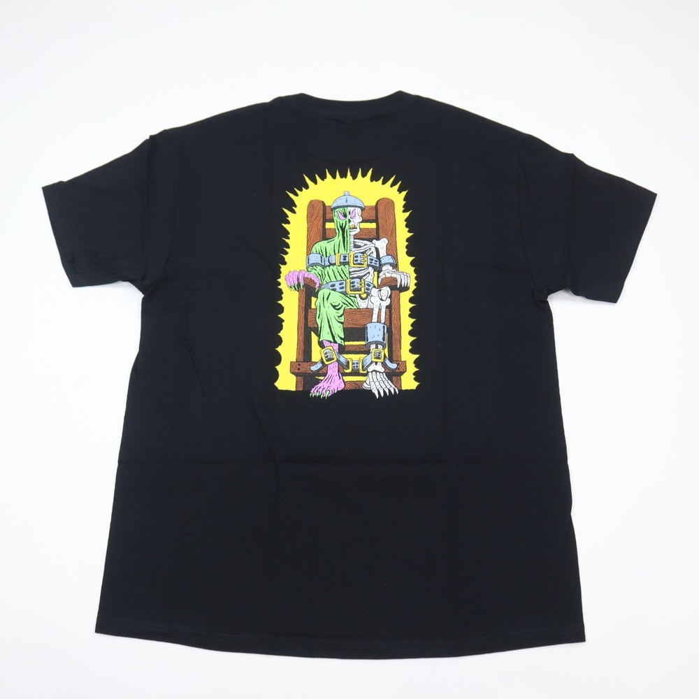 Deathwish Skate T-Shirt Mens Large Black Skeleton Electric Chair Ghoul NEW